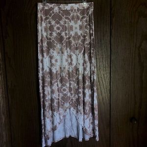 Charlotte Russe Tan & White Maxi Wrap Skirt